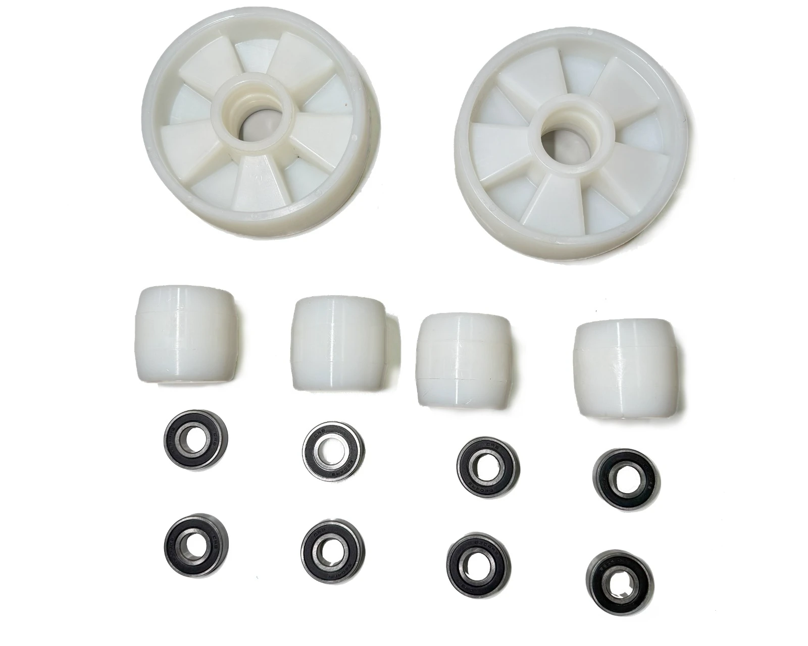 Kit roda de direção e carga com rolamentos